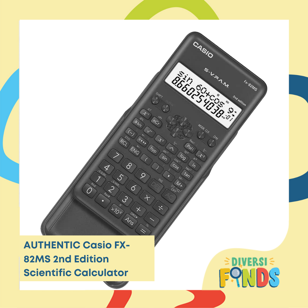 AUTHENTIC Casio FX82MS Scientific Calculator Black 2nd Edition
