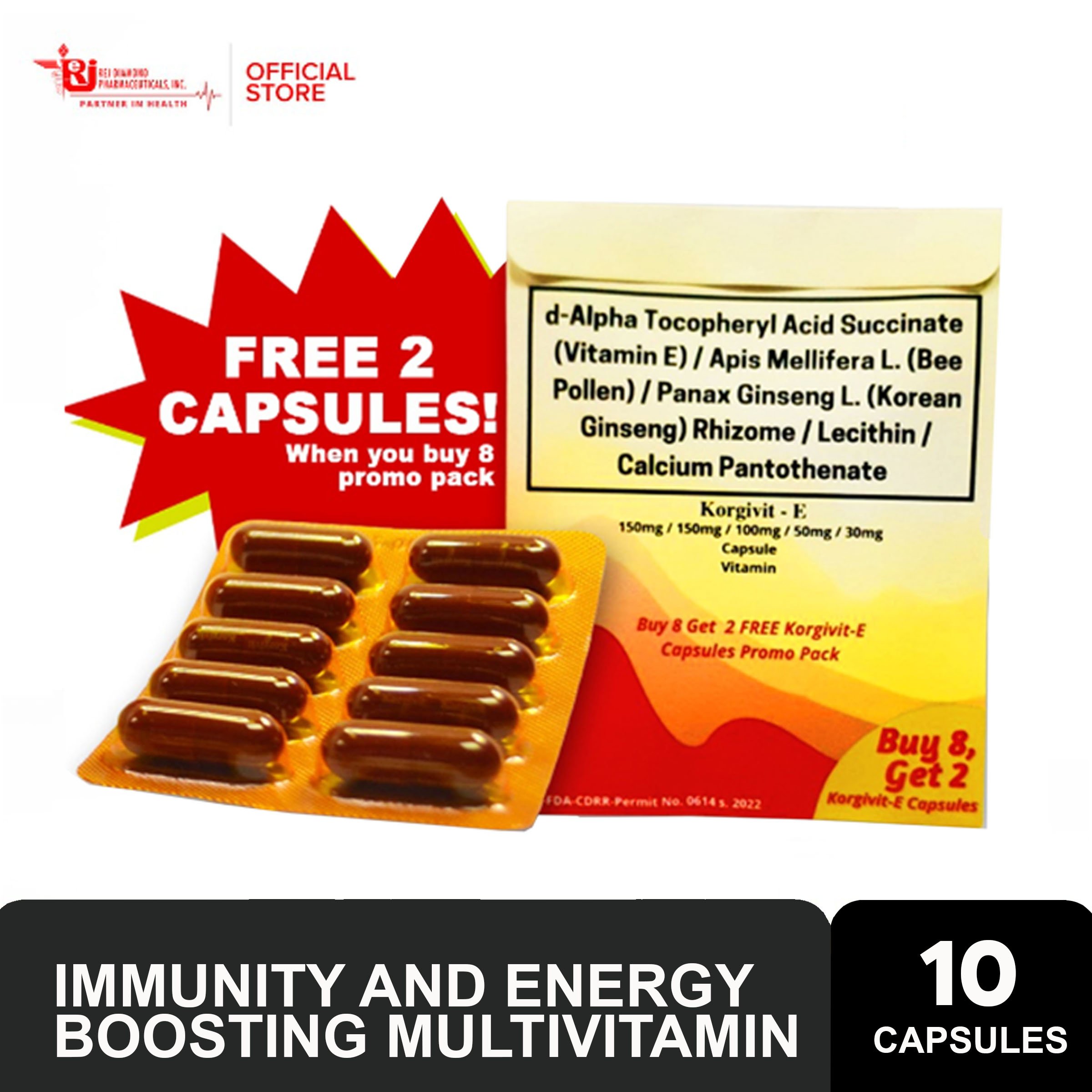 Vitamin E Multivitamins 8+2 Promo Pack (Immunity, Energy Boosting and Oxidant