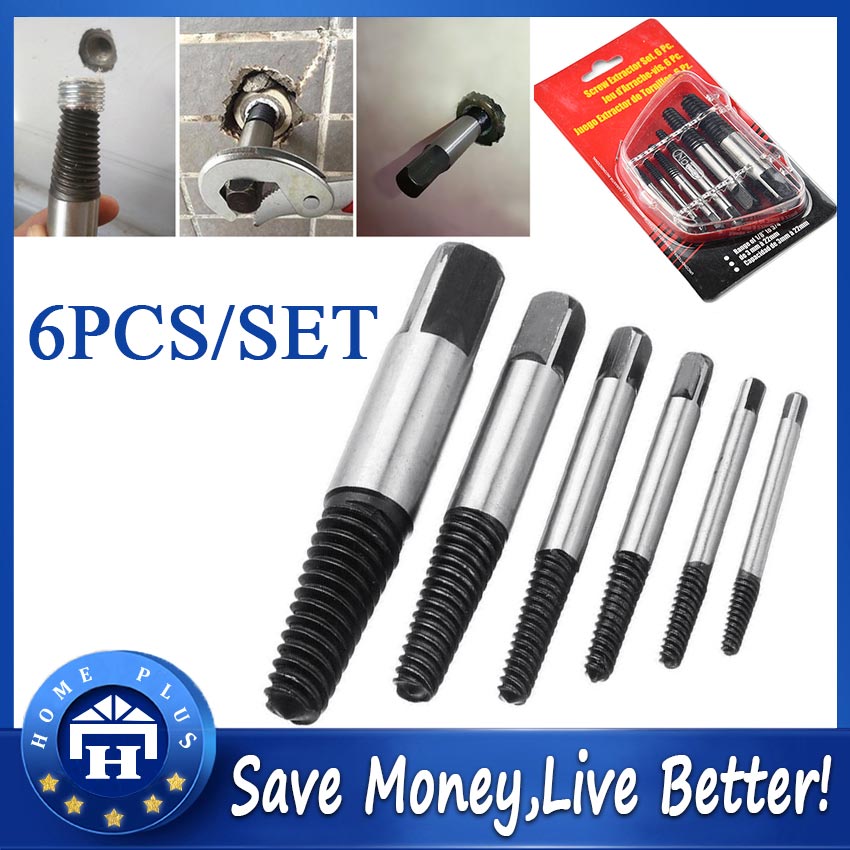 【Local delivery】 6Pcs/Set Screw Extractor Set Damaged Screw Removal