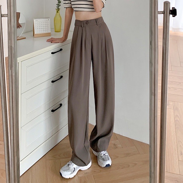 Korean wide leg trousers for women high waist loose casual baggy