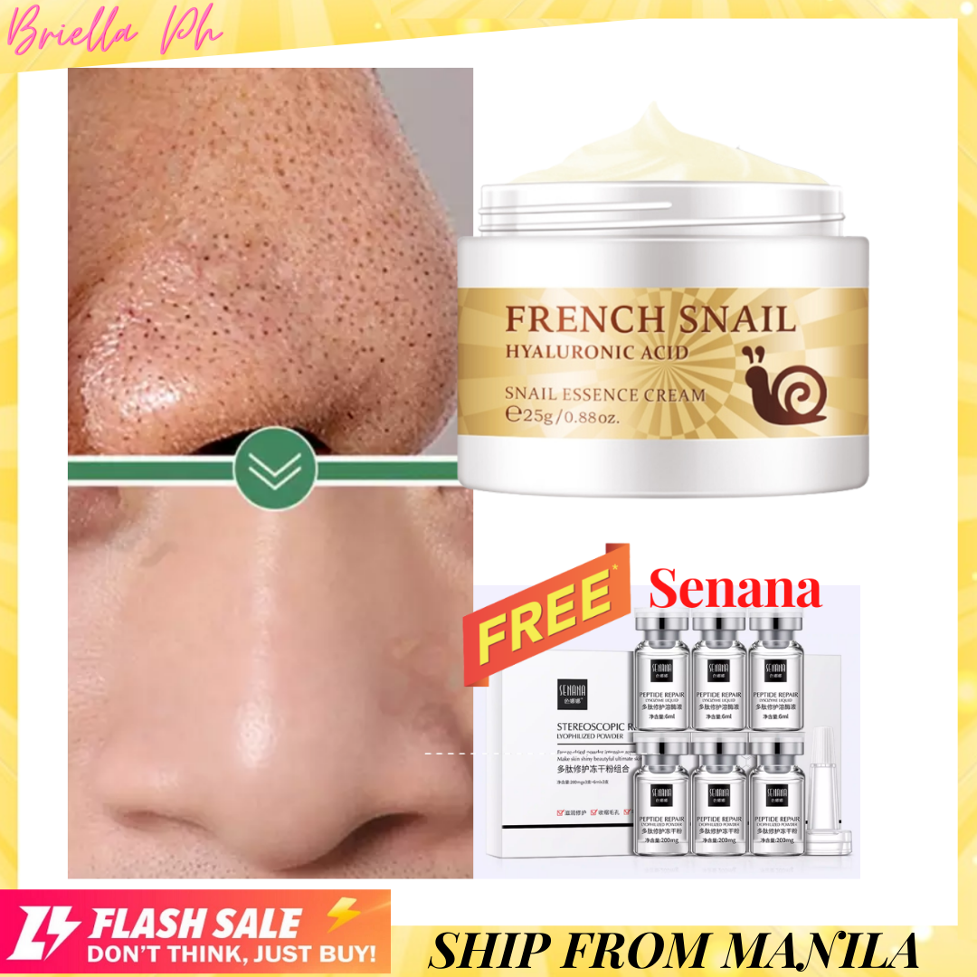 French Snail Collagen Cream Lighten dark spots Anti Aging Pore Control