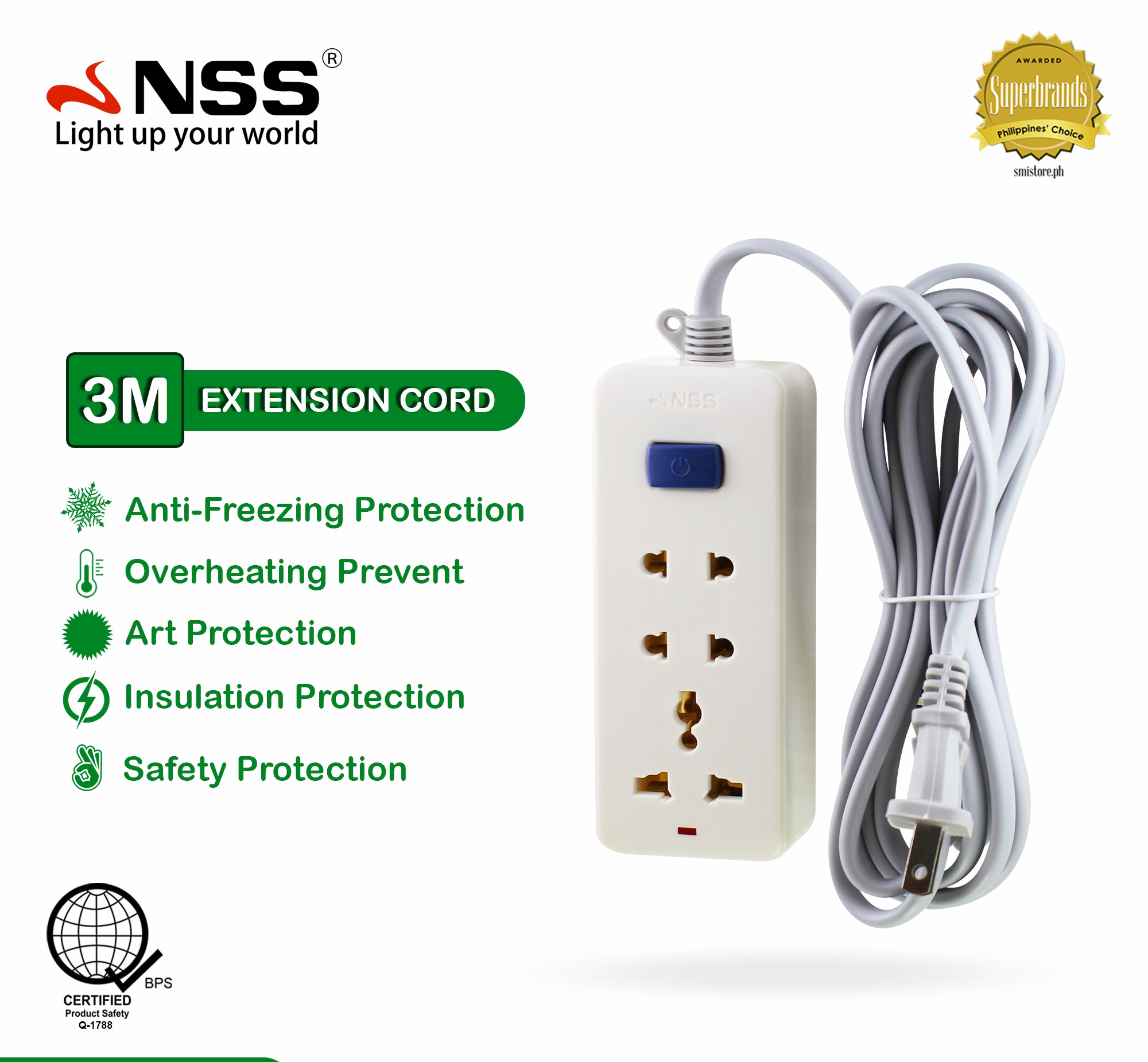 3 Meters Extension Cord 4 Gang Anti Freezing Protection Overheating 3-meters-extension-cord-4-gang-anti-freezing-protection-overheating