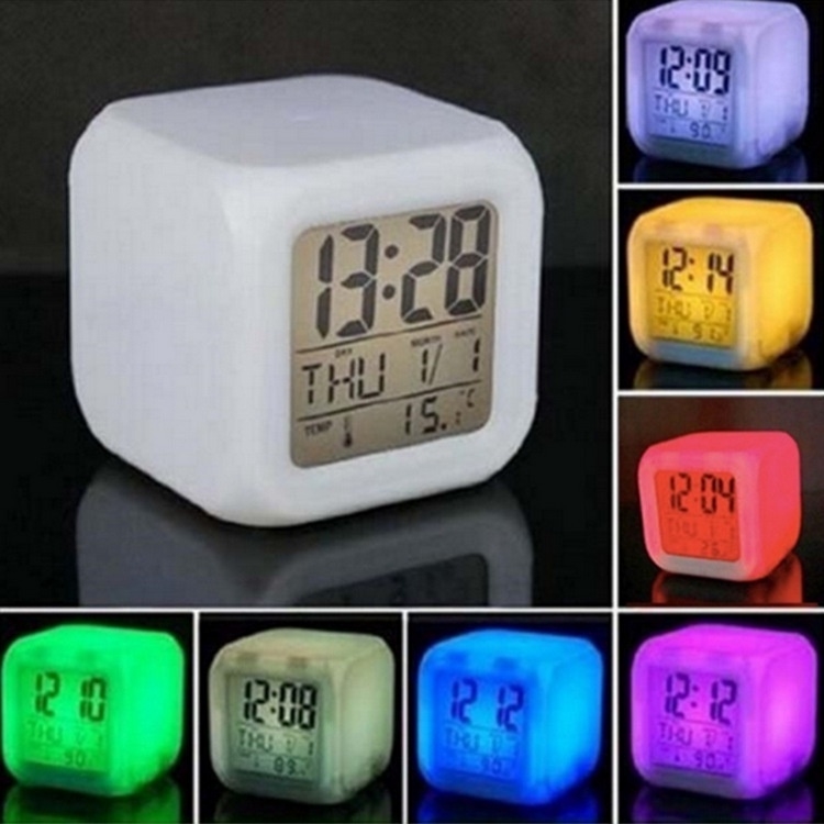 LED 7 Color Changing Digital Clock Display Table Alarm Clock