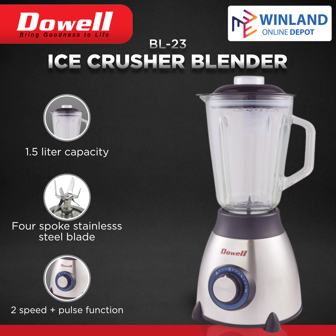 DOWELL by Winland 1.5 Liter Juice Blender Shaker with Ice Crusher BL23