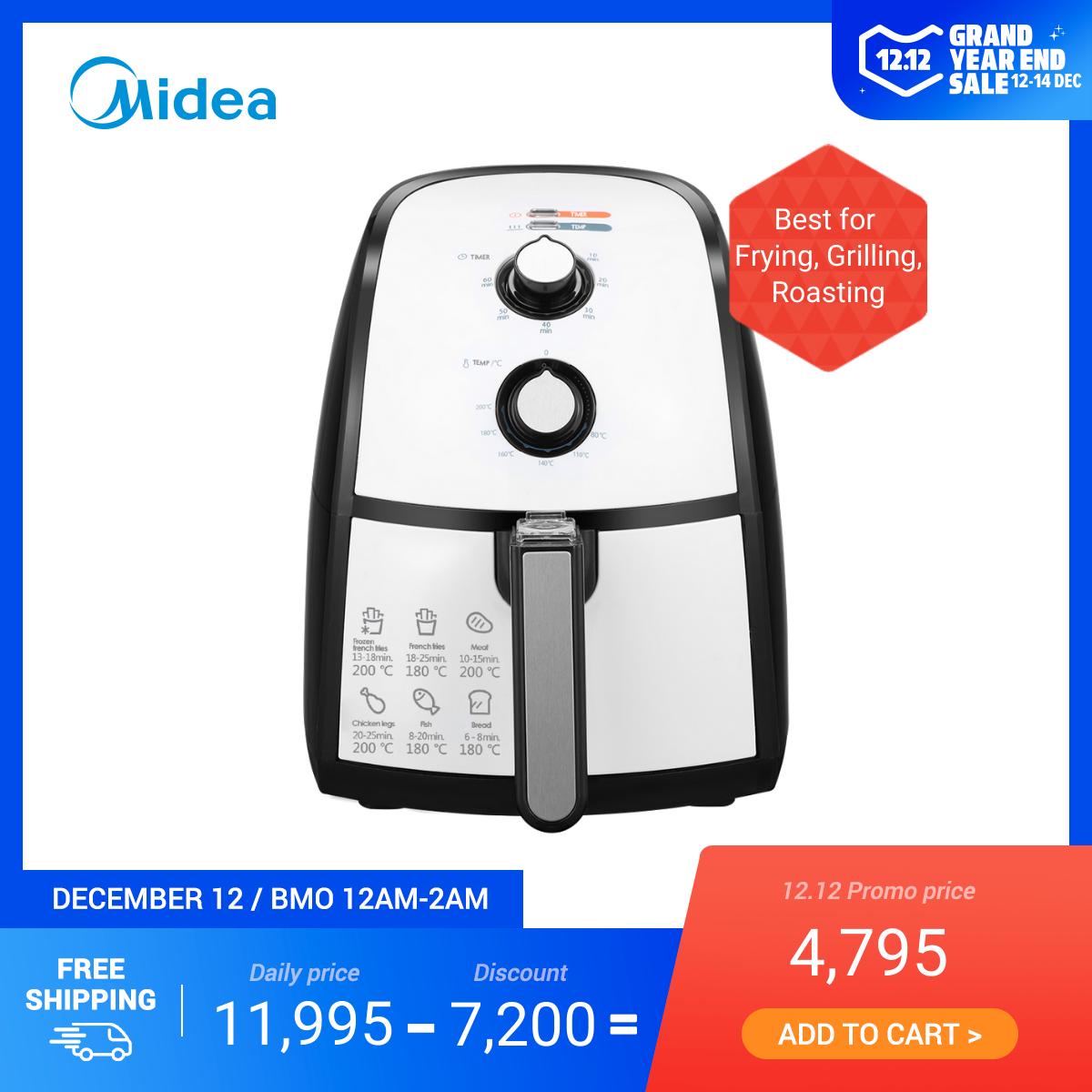 Midea 2.5L White Digital Kitchen Air Fryer | Appliances on Sale (FP-77SAF025LMTM-S1)