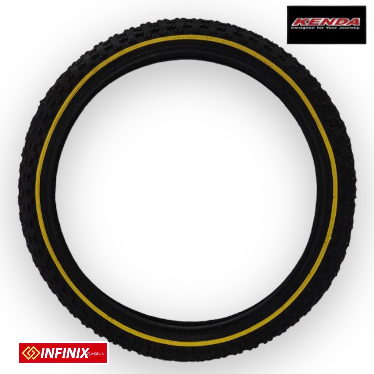 Kenda Tire 18 x 1.75 (47355) Black with Yellow Line Lazada PH