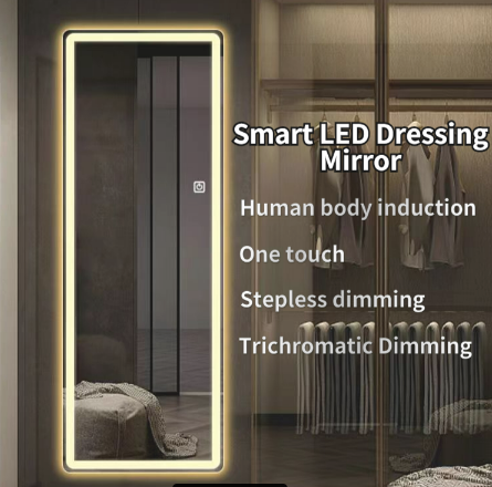 Full-length mirror modern smart LED dressing mirror Nordic style living ...