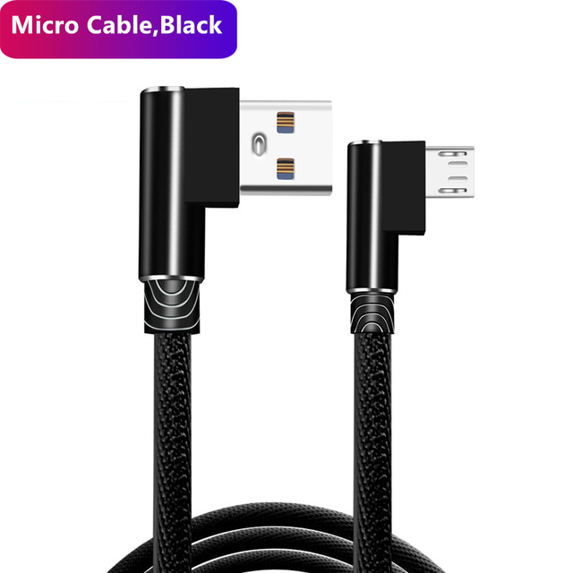 Dây USB Sạc Nhanh 3M/2M 90 Độ Cáp Sạc 3.0A Android Micro USB/Type-C/IOS Cáp Dữ Liệu Bện Nylon Khuỷu Tay Cho Samsung/Sony/Xiaomi Để Chơi Game Zweicx