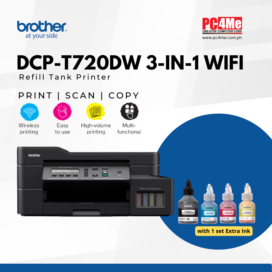 Brother DCP-T720DW Ink Tank Printer All-in-One with Built-in Wireless ...