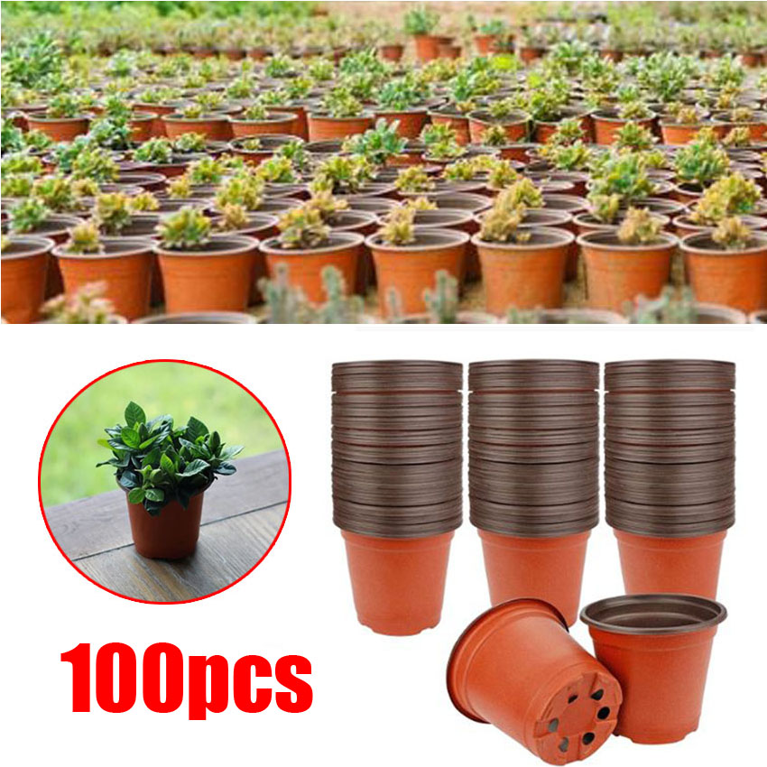 100PCS PASOLUMA001 9x8cm Home Garden Plant Pot Flower Seedling Pots