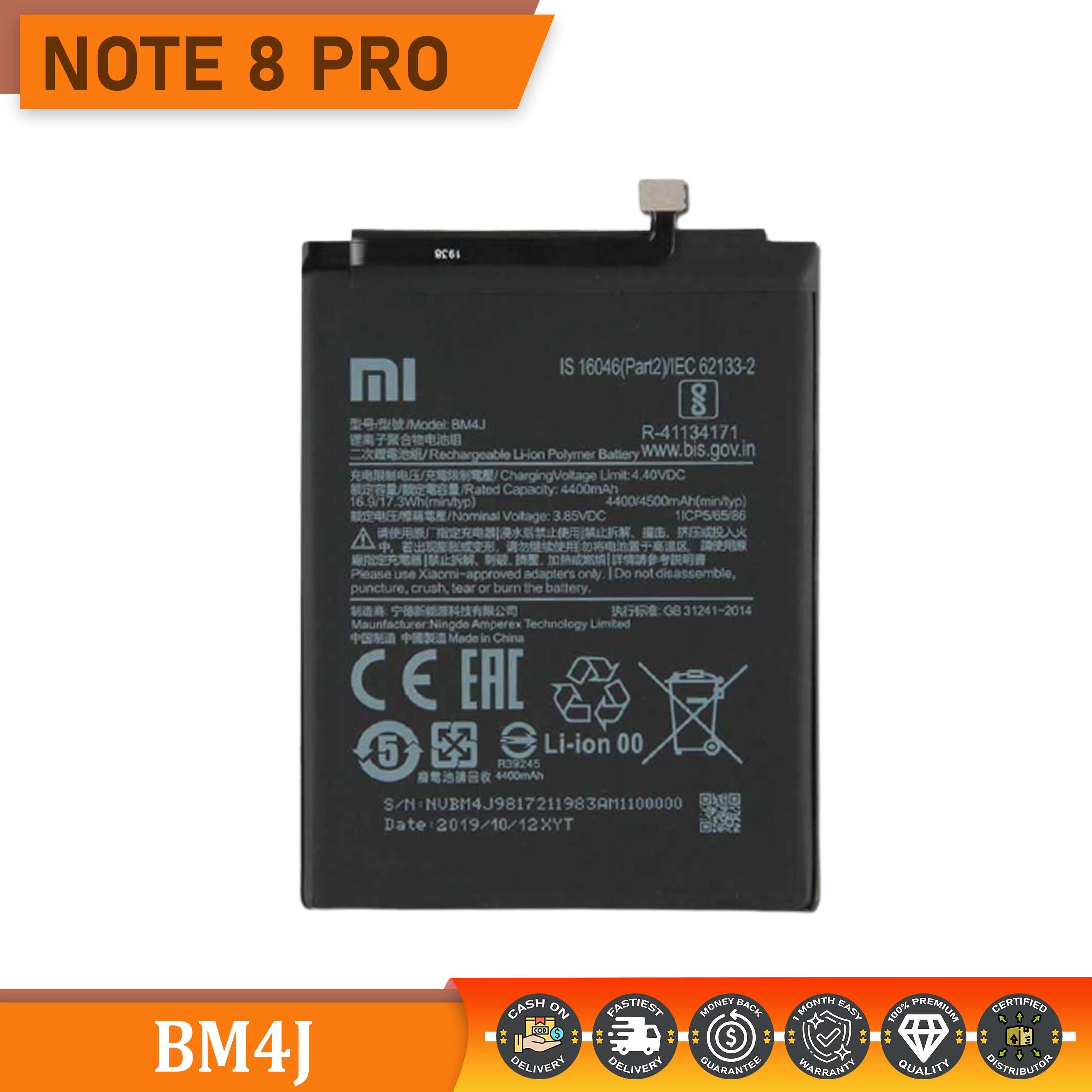 For XIAOMI Redmi Note Pro Battery Original Model: BM4J High