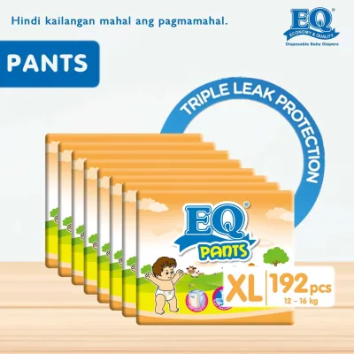 EQ Pants XL (12-16 kg) - 24 pcs x 8 packs (192 pcs) - Diaper Pants