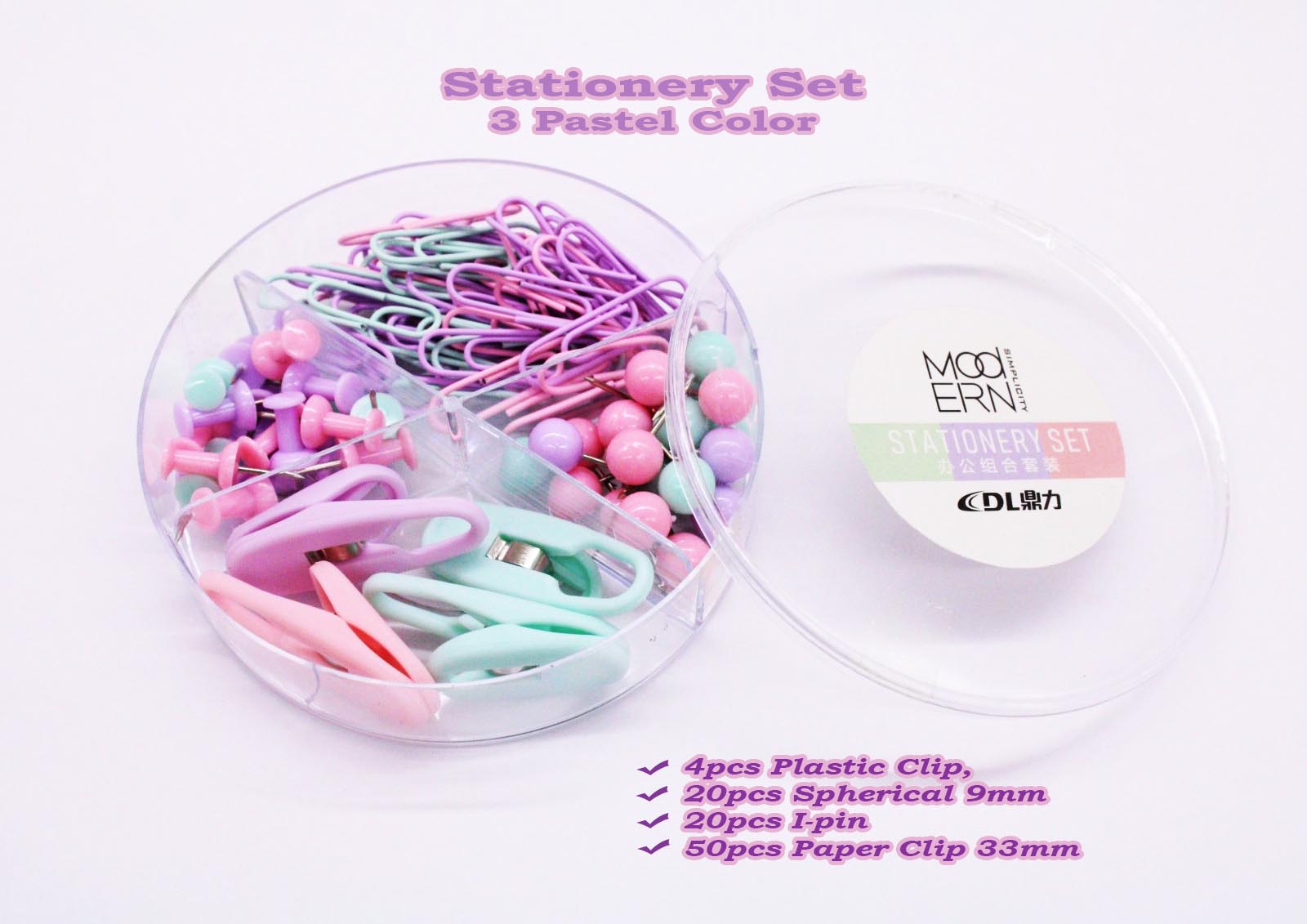Modern Simplicity Stationery Office Clips And Push Pins Assorted Color