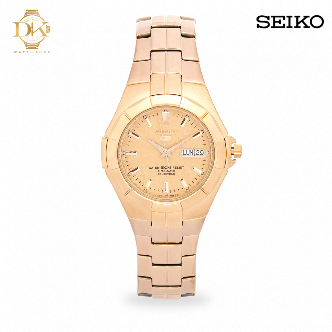 Seiko Sport Automatic SNZE32K1 Gold All Stainless Steel Men's