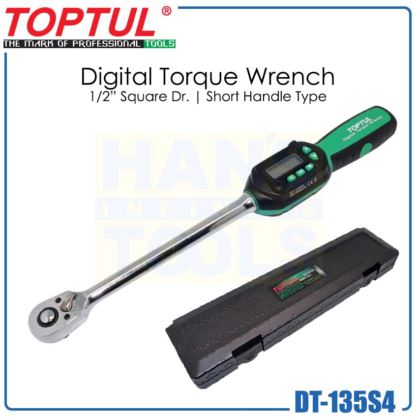 GOYOJO Digital Torque Wrench Adapter - 4-135Nm Range With LCD Display, 1/2\", 1/4\", 3/8\" Adapters For Motorcycle, Car & DIY Projects