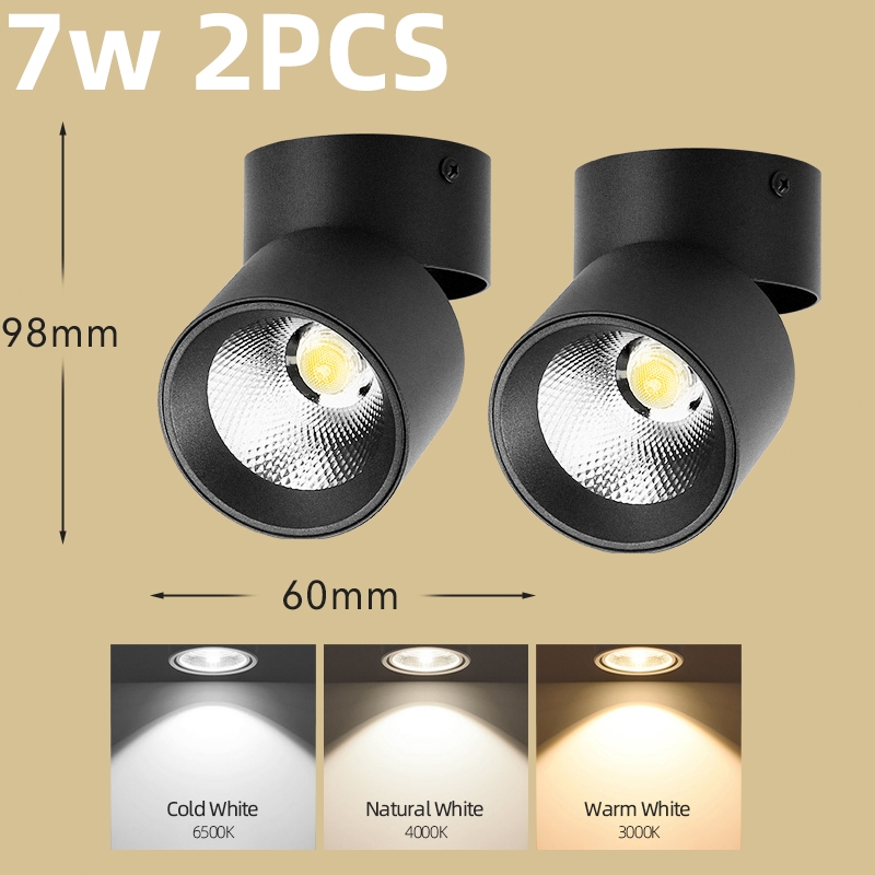 Foldable Led Downlight Tri color Spotlight Surface Mounted Pin Light 7w ...