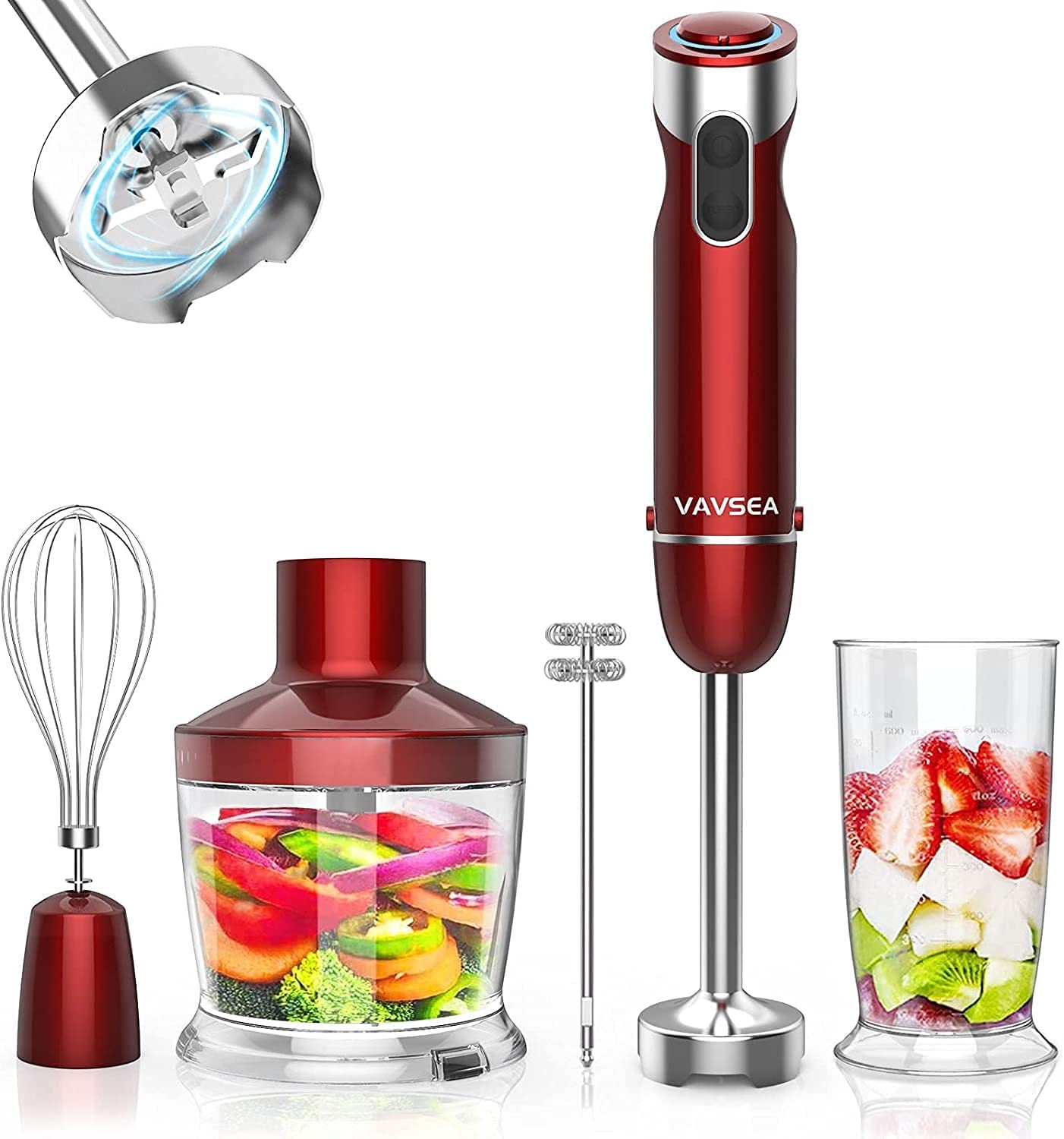 VAVSEA 1000W 5-in-1 Immersion hand Blender, 12 Speed Stick Blender with  Mixing B