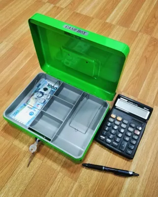 Cash Box Money Box with Tray (Medium)