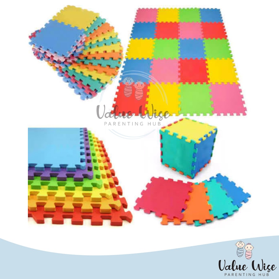 Value Wise Puzzle Mat Playtime Rubber Mat Big 60 x 60 x 1.2 cm Big Puzzle Crawling Mat Lazada PH