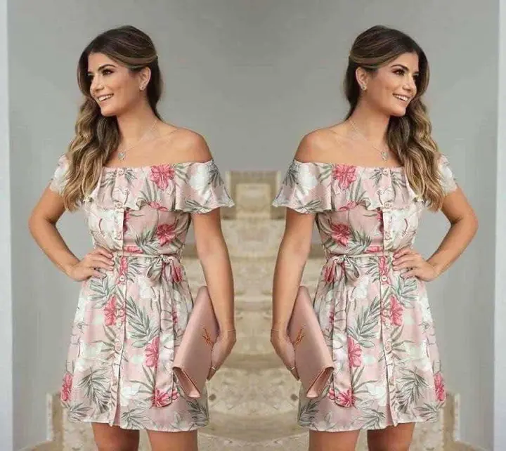 dress with belt on shoulder