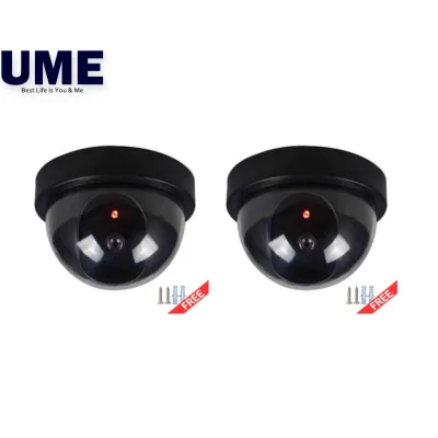 2Pcs CCTV Dummy Security Camera Imitation Fake Surveillance Camera with LED Light 6688 set 2 UME