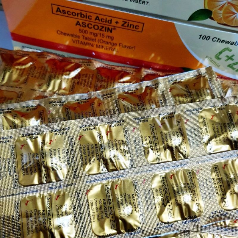 Vitamin C Plus ZINC Chewable Tablet (ASCOZIN 500mg/15mg) Lazada PH