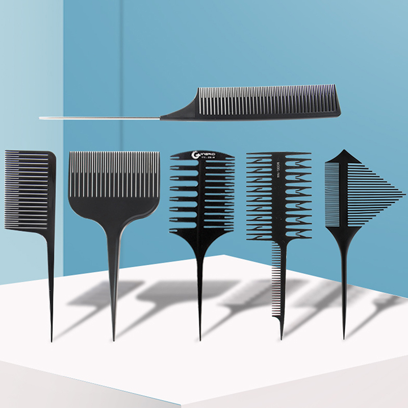 Become Beauty💕6pcs professional Hairdressing Combs Multifunctional Hair Design Hair Tool Set nhập khẩu