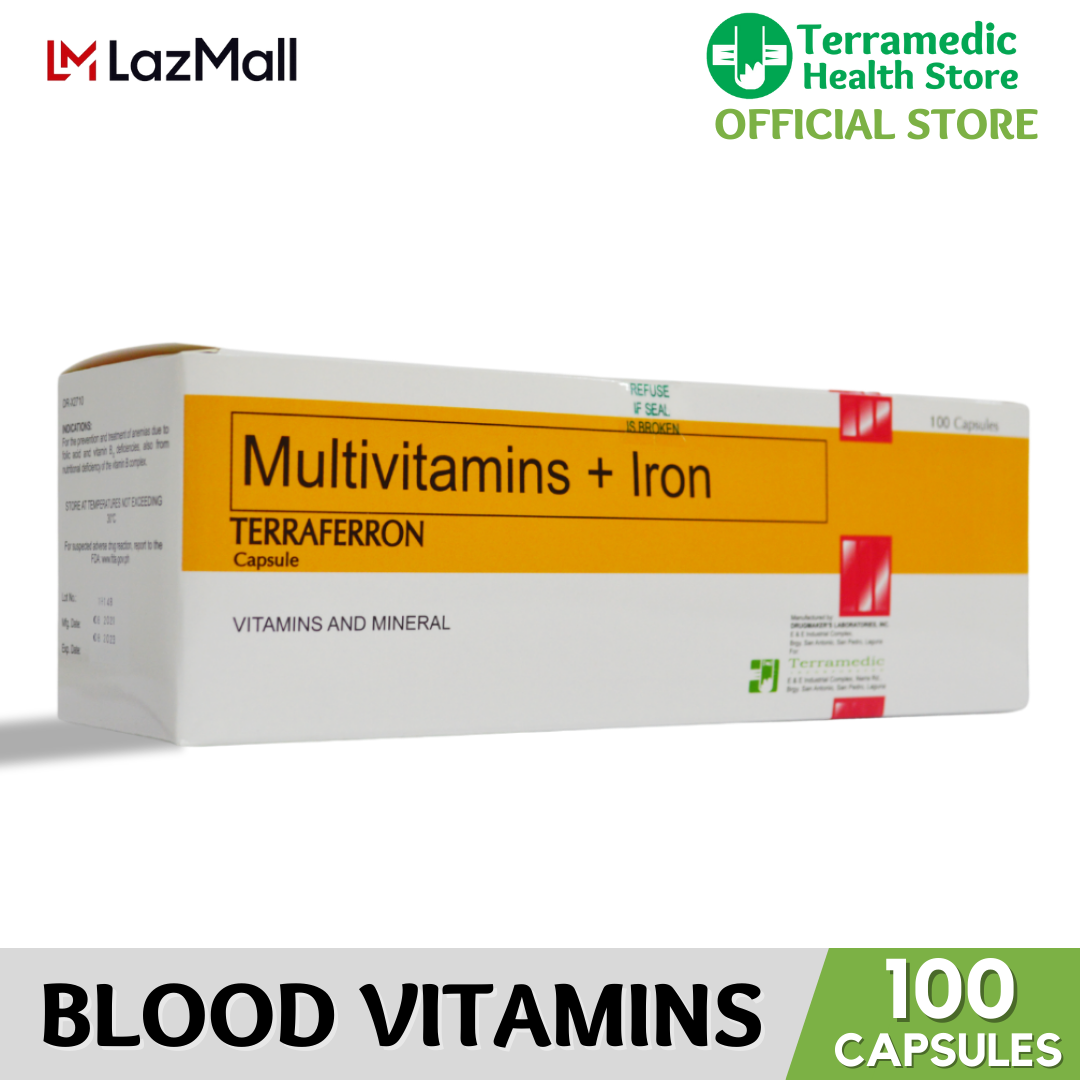Terraferron Multivitamins + Iron Vitamins for Anemia (100