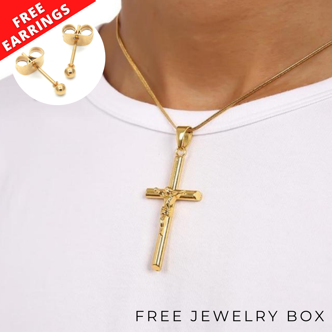 Cross Necklace gold 18k saudi gold 
