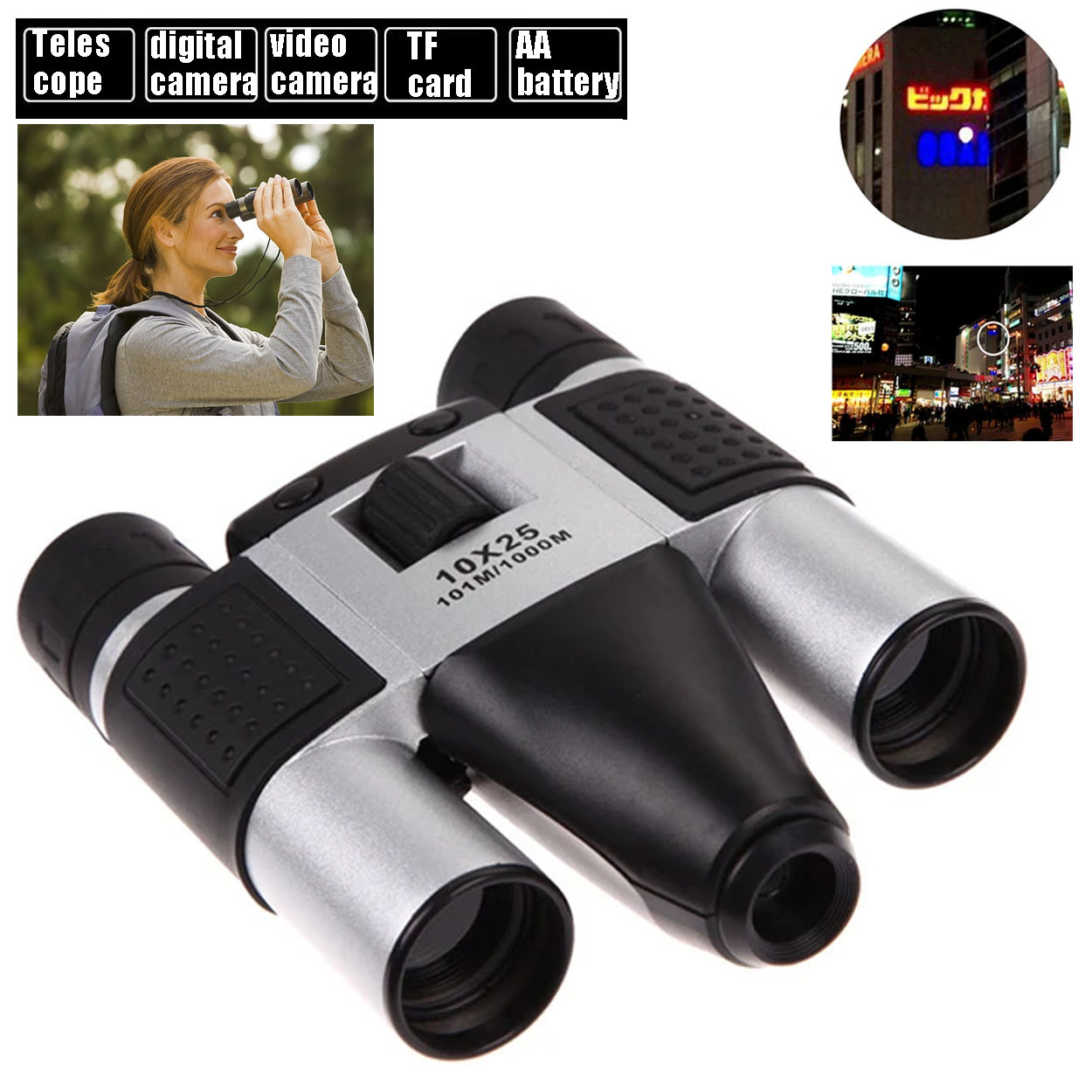 Digital Camera Telescope DT08 10X25 Binoculars for Outdoor Sport DVR Video Record 