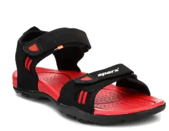 red hiking sandals