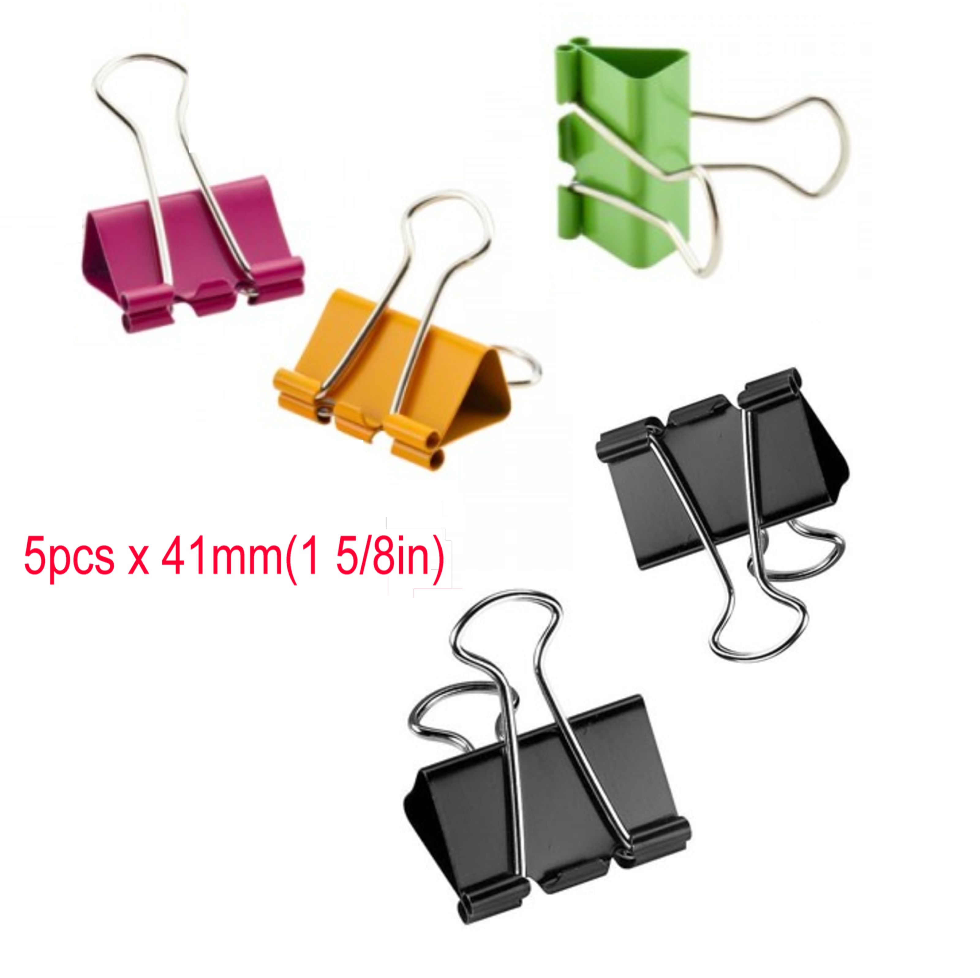 KEN] Value Small Pack of Multi Color Metal Binder Clip / Paper