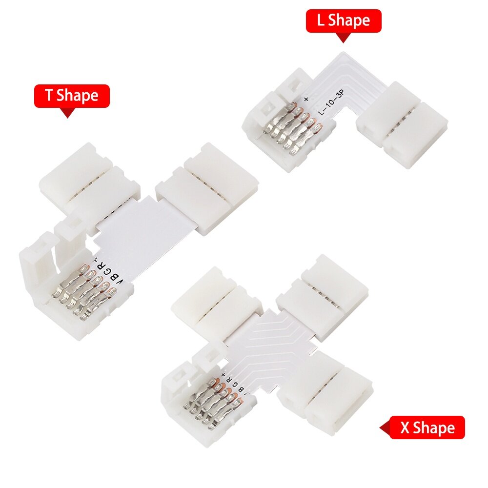 [COD]5PCS Free Soldering LED Connector 2PIN 4PIN 5PIN L T X Shape