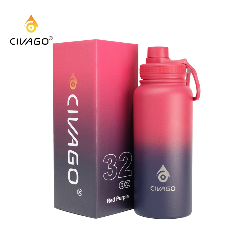 CIVAGO （18oz/22oz/32oz/40oz）Wide Mouth with Sport Lid Vacuum Insulated