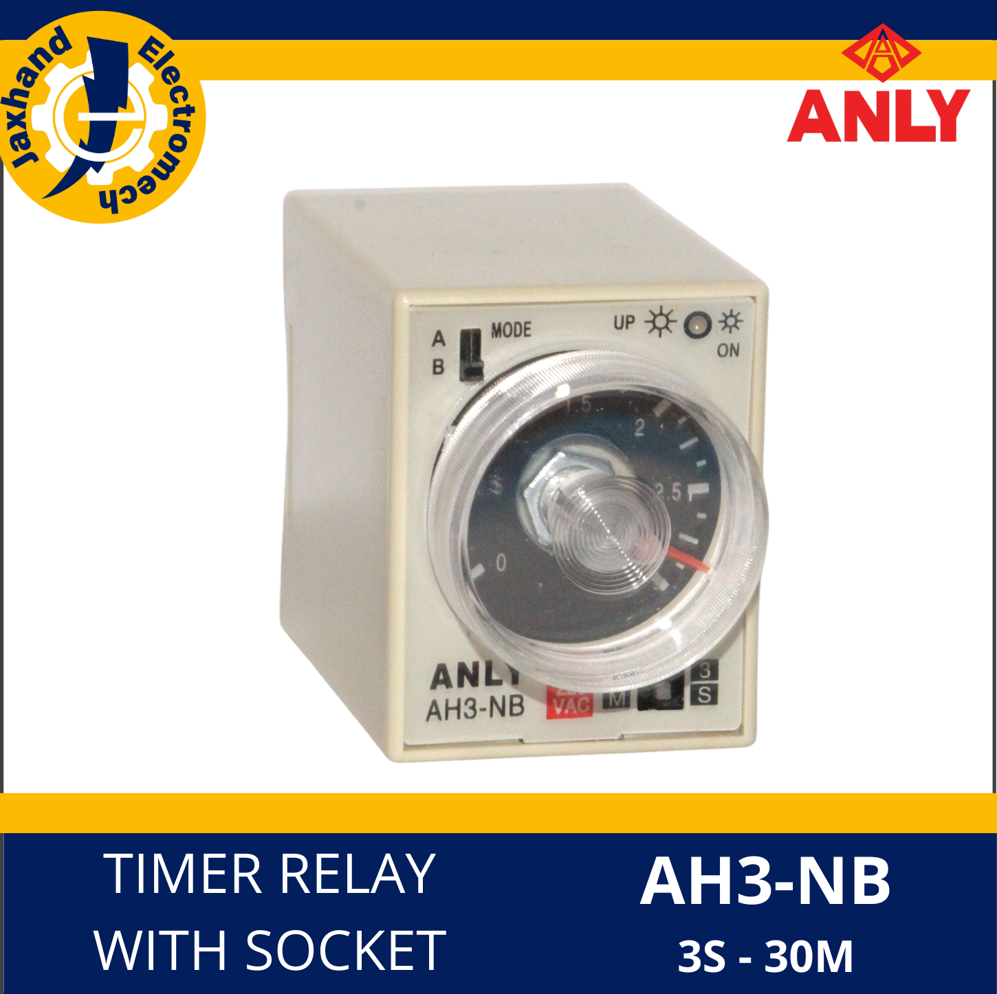ANLY AH3NB Timer Relay (220VAC, 3S30M) with Socket Lazada PH