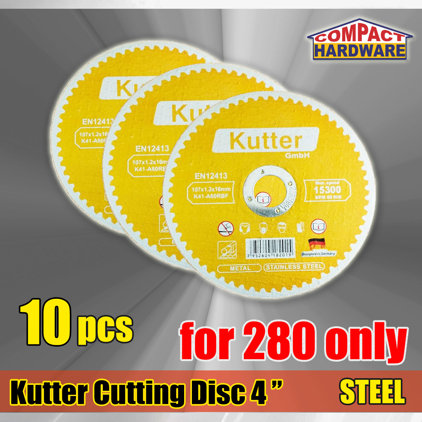 Cutting Disc for Metal Steel 4" 10 Pcs Heavy Duty (Kutter) Lazada PH
