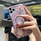 Oppo A3S/A12E Oppo A5S/A12 Oppo A5/A9 2020 Realme 5/5i/C3 Realme C11 Vivo Y11/Y12/Y15/Y17 Huawei Y6P 2020 Floral Flower Cute Design Protective Cases Bumper Built-in 360° Rotatable Ring Holder Kickstand Soft Tpu Rubber Silicone Phone Case Cover for Girls