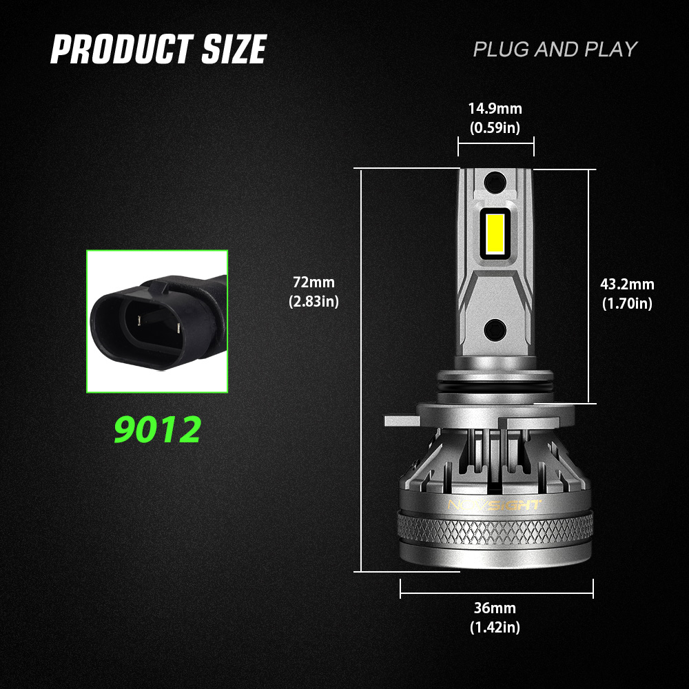 Novsight 1 Pair (2pcs) A500 N37 H4 H7 H11 9005 HB3 9006 HB4 120W / pair ...