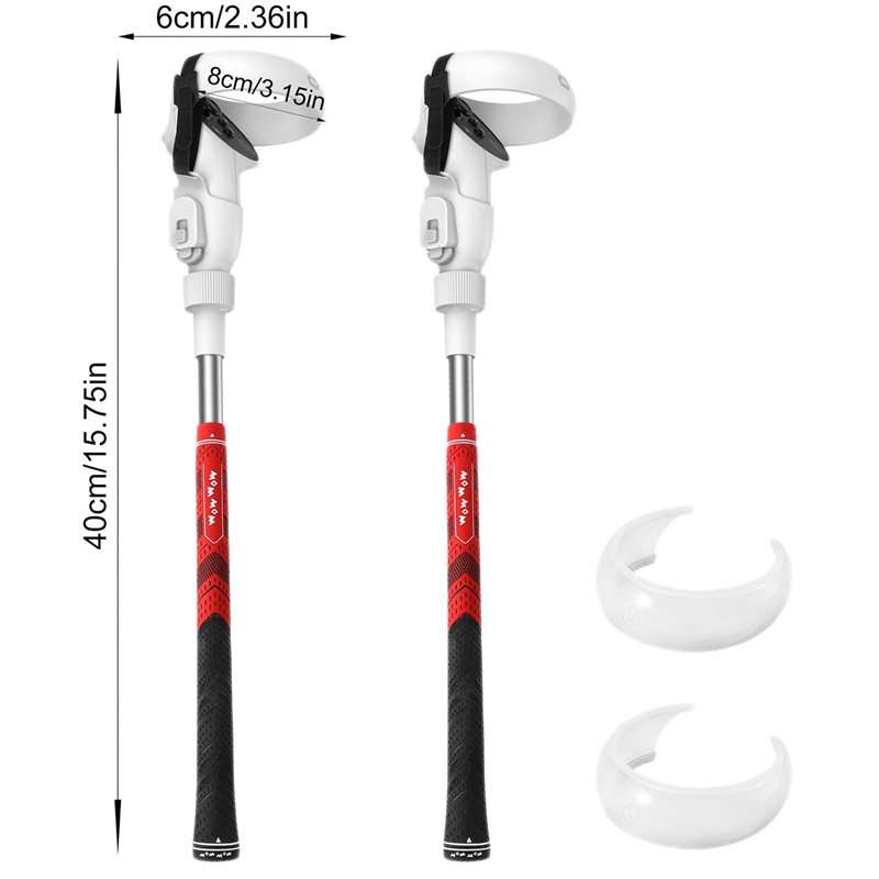 VR Golf Club Adapter Plastic VR Golf Club Adapter Controller Grips Stick Handle for Oculus Quest 2 Rift S Golf Club Attachment for Oculus Quest 2 VR