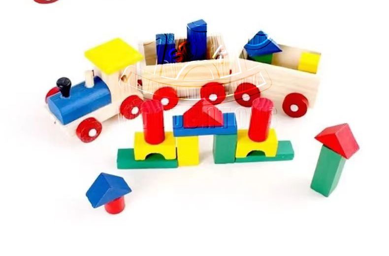Big Train with Building Blocks Toy Shape sorter and Stacking Game for