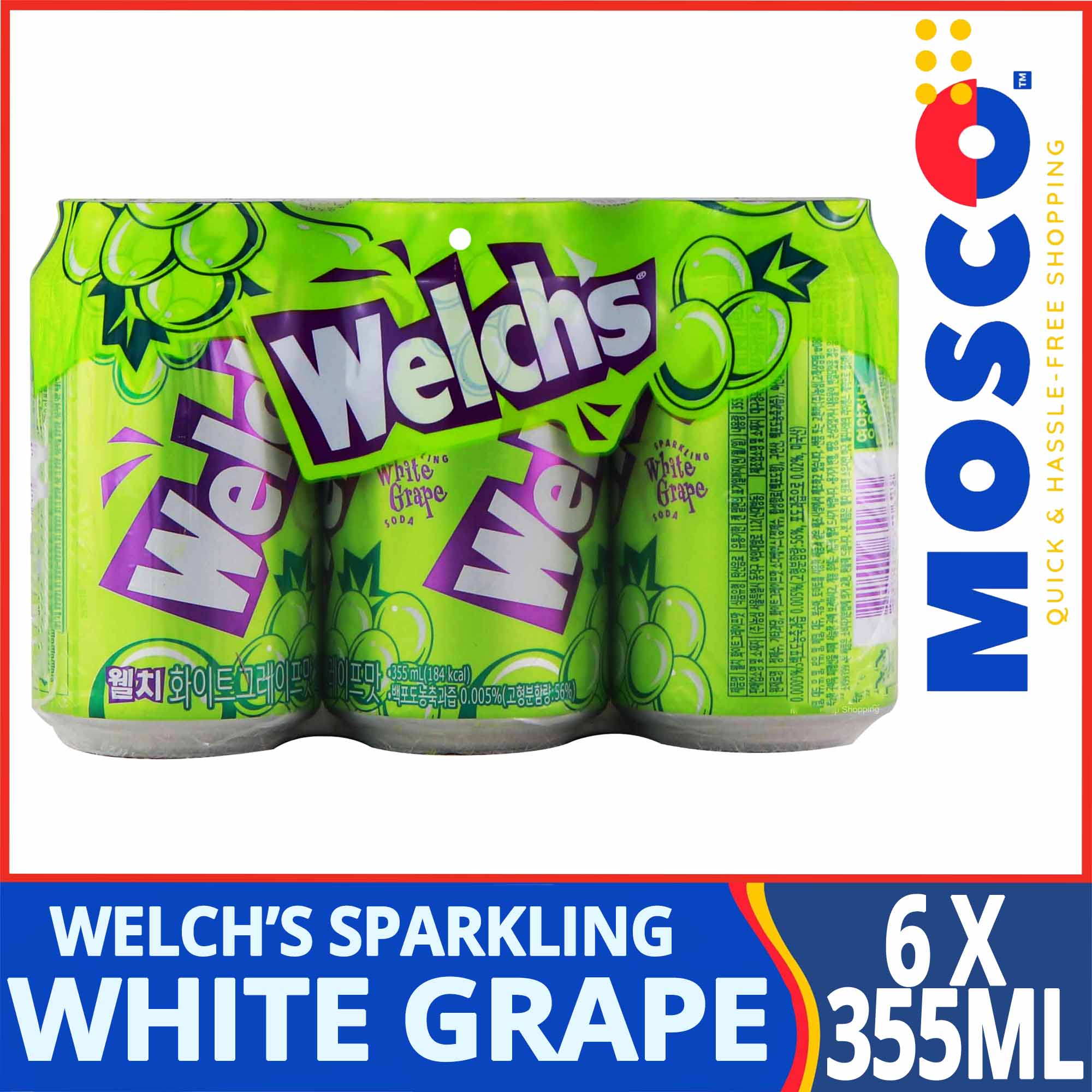 Welch’s Sparkling Fruit Soda Juice Drinks White Grape 6 x 355ML Lazada PH