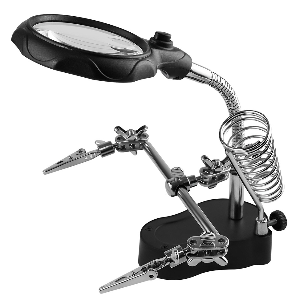 Maintenance Aid Hand Clip LED TE801 Magnifying Soldering Iron Stand