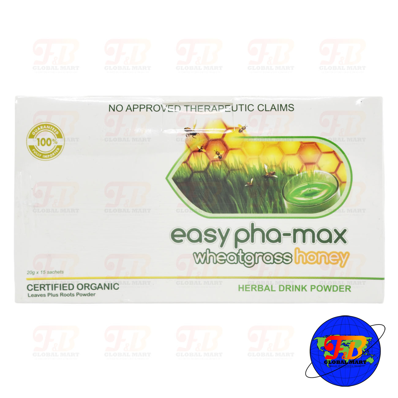 Easy Phamax Wheatgrass Honey Herbal Drink Powder 20g x 15 Sachets
