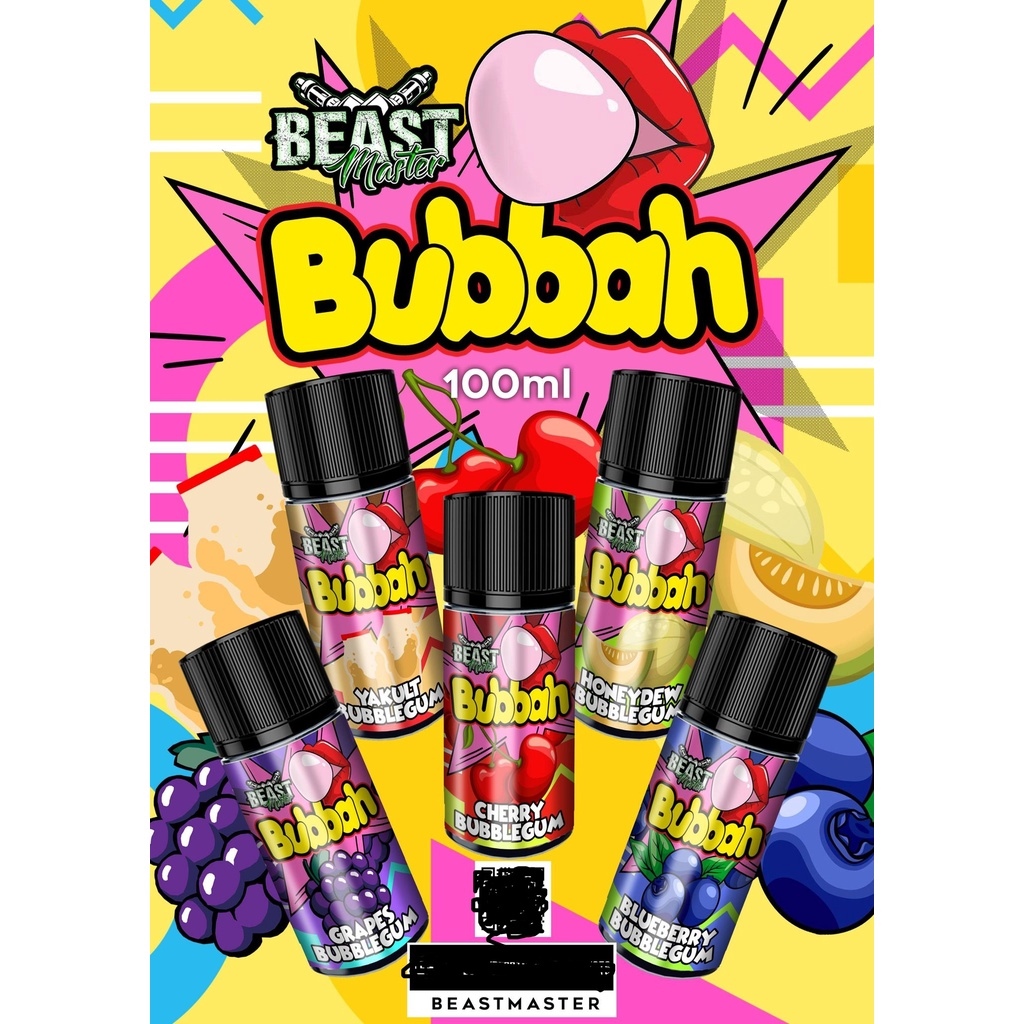 Vape New BeastMaster BUBBLEGUM 3MG 100ml Vaping Low Strength High VG E