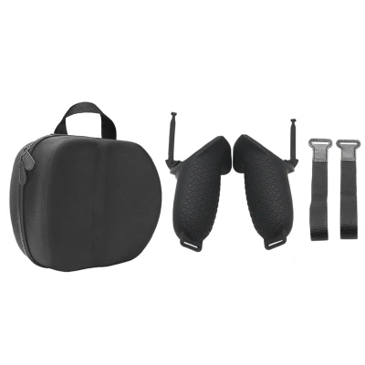 Protection Cover+Wristband for Oculus Quest 2 VR (Black) & Bag EVA for Oculus Quest/Quest 2 VR Headset Black