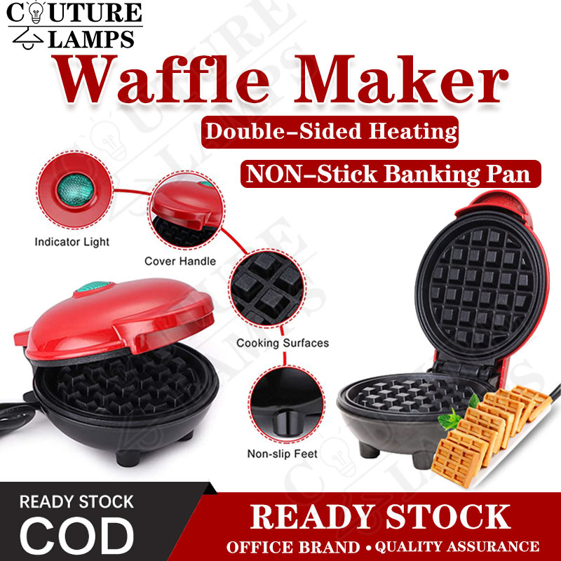 Mini Waffle Maker Machine, 350W Portable Electric Non-Stick Waffle