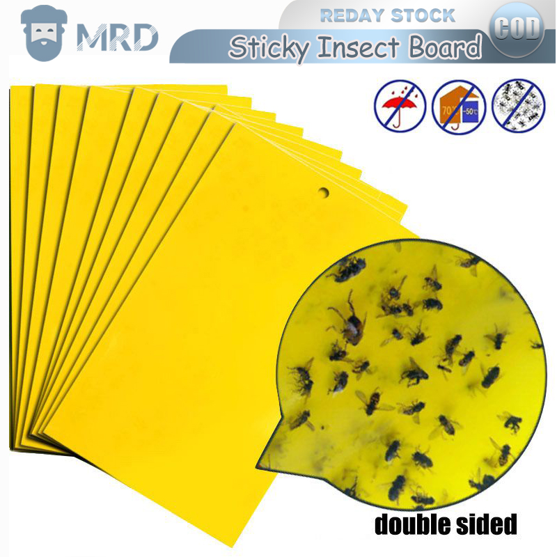 Fly Trap Dual Sided Sticky Paper Stickers Against Whitefly, Aphids