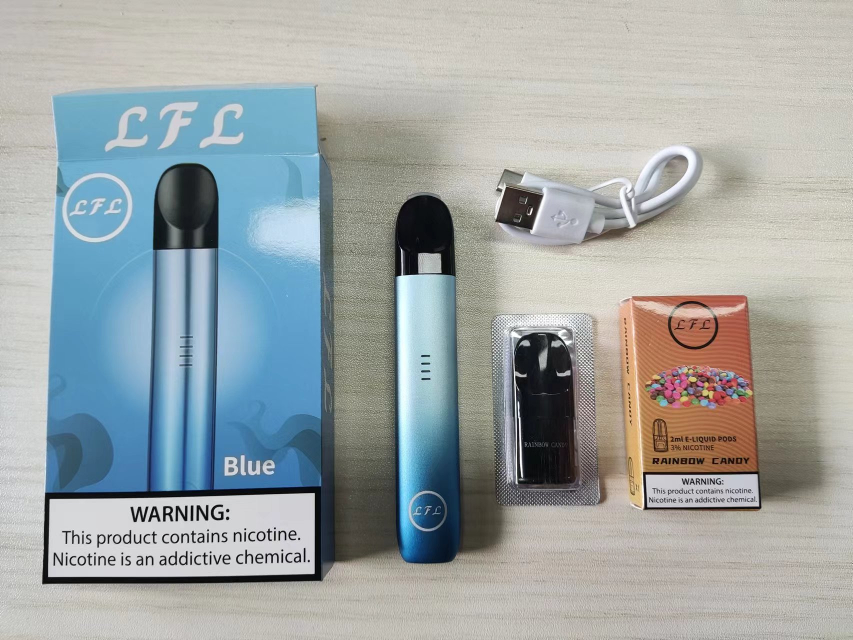 LFL Mini Rechargeable Vaping Smoke Set Original Black Disposable pods