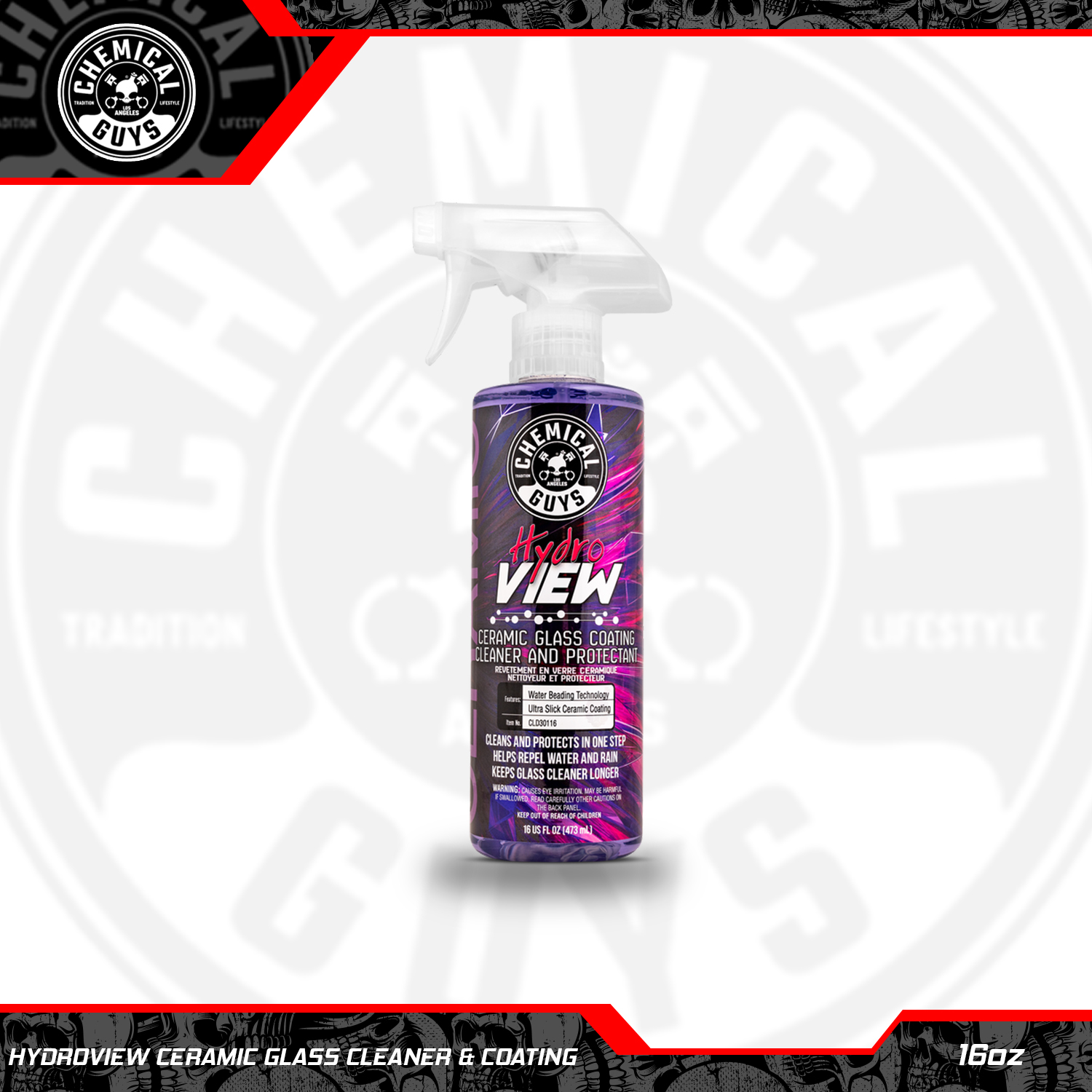 Chemical Guys HydroView Ceramic Glass Cleaner & Coating (16 Fl. Oz