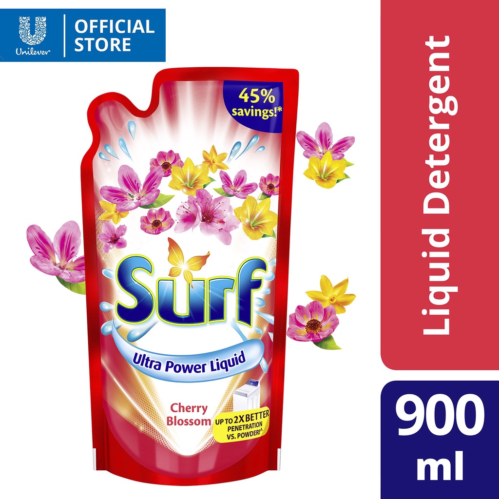 Surf Laundry Liquid Detergent Cherry Blossom 900ml Pouch Lazada PH